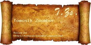 Tomcsik Zsombor névjegykártya