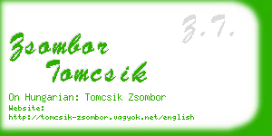 zsombor tomcsik business card